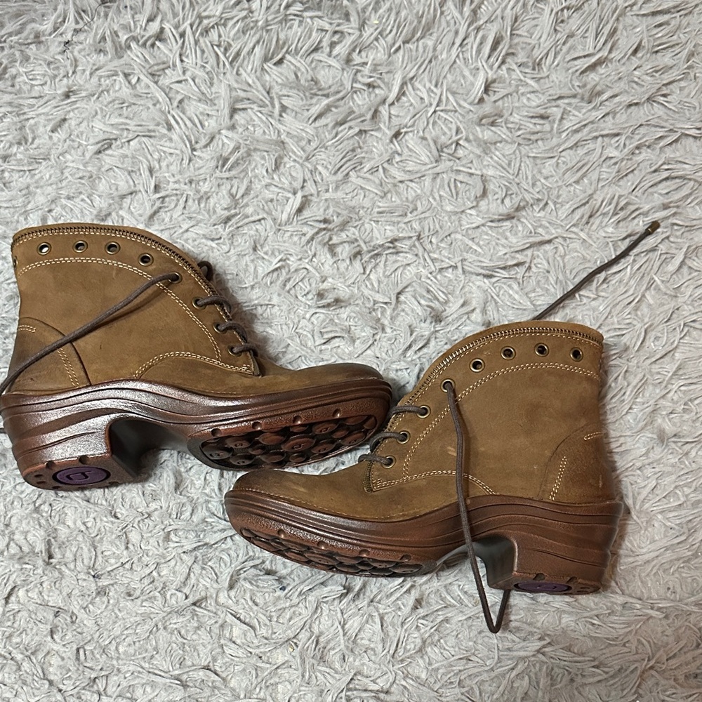 Brown Lace-Up Ankle Boots